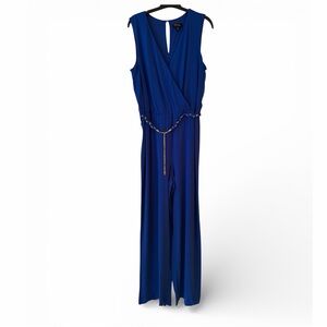 Elegant Blue Sleeveless Jumpsuit